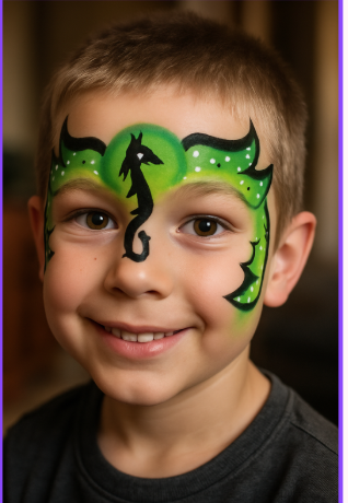 Dragon face paint design — Flutter Face Paint, Kanata